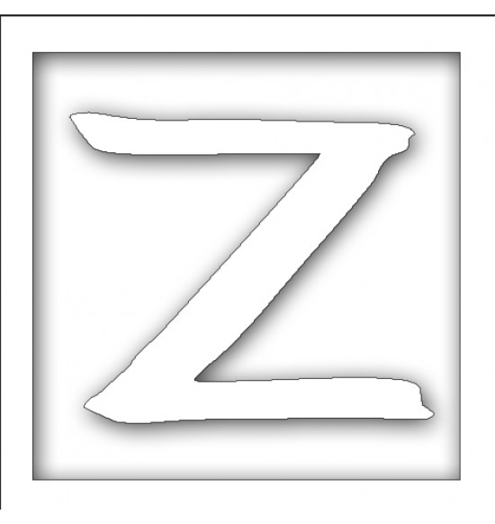 Наклейка на авто "z с квадратом белая " 17х17  полотерная резка контура