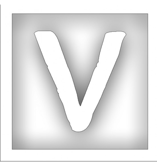 Наклейка на авто "V с квадратом белая " 17х17 полотерная резка контура