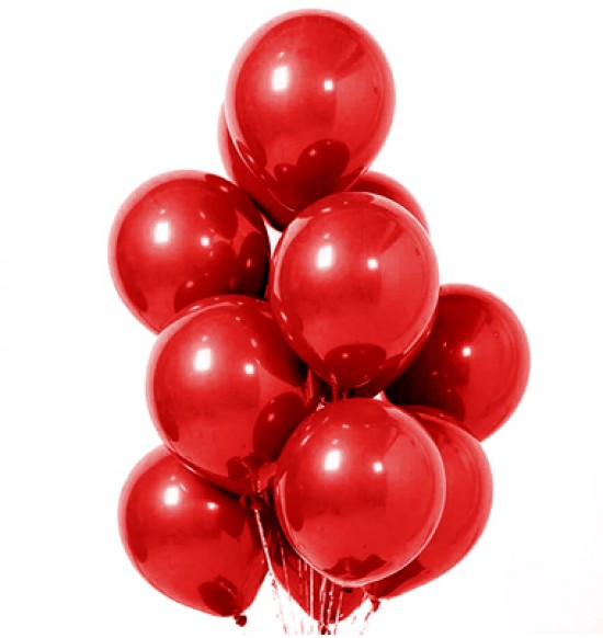 Воздушные шары 9 мая, Воздушный шар латексный 10", металлик, 50 шт/упак. Красный,  (50 шт.), 3.36 р. за 1 шт.